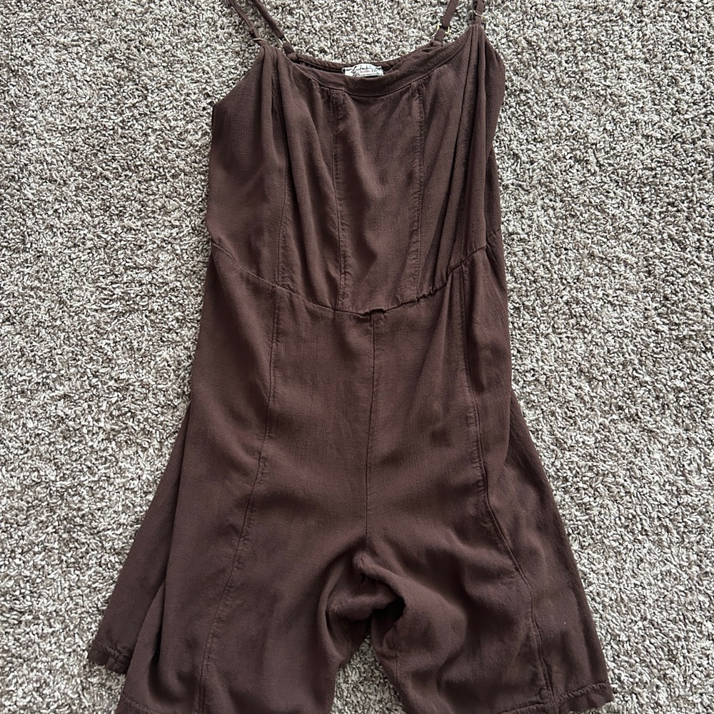 Free People Brown Sleeveless Romper